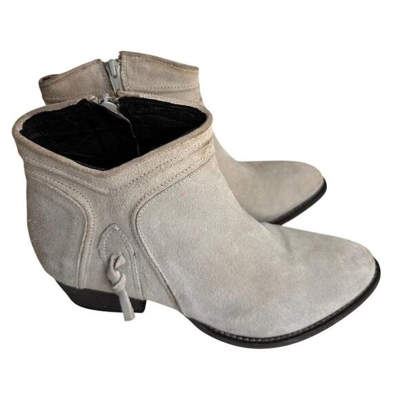 Rebels Beige Suede Nubuck Leather Zip Booties Women Sz 8.5 Rare Western Bohemian - Picture 9 of 16